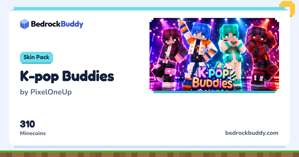 K-pop Buddies by PixelOneUp · Minecraft Skin Pack | BedrockBuddy