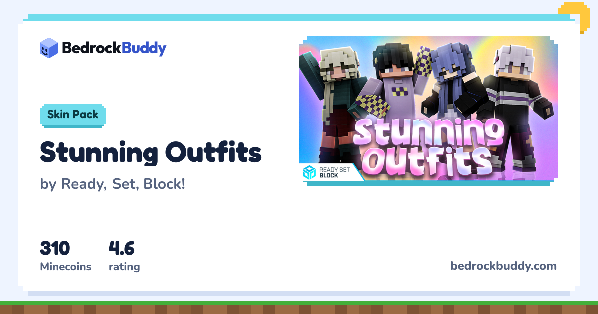 Stunning Outfits by Ready, Set, Block! · Minecraft Skin Pack | BedrockBuddy