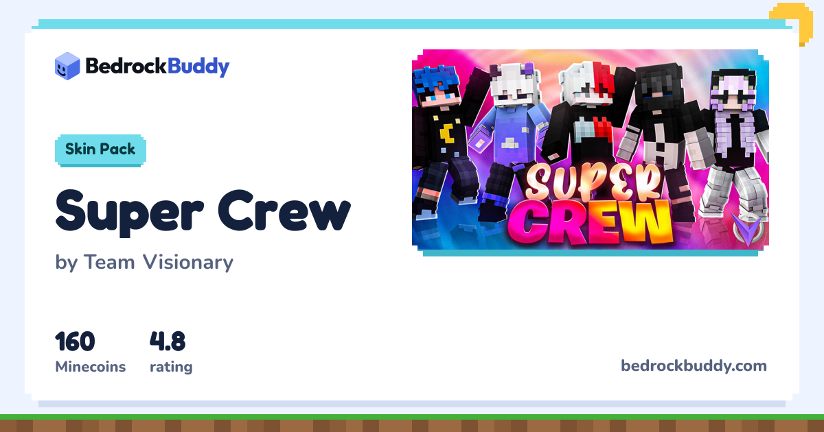 Super Crew by Team Visionary · Minecraft Skin Pack | BedrockBuddy