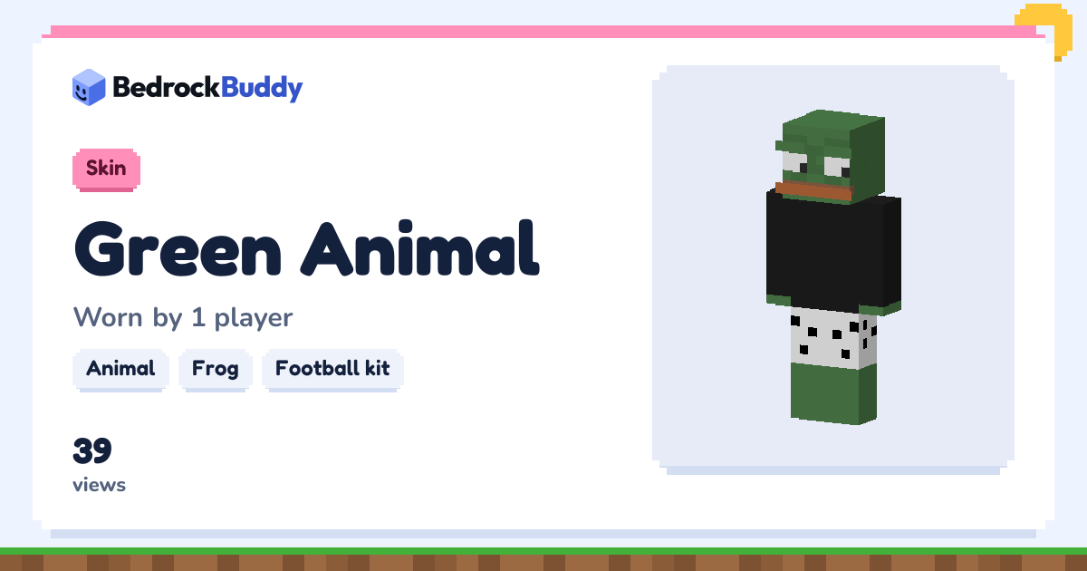 Green Animal Minecraft Bedrock Skin, Free Download