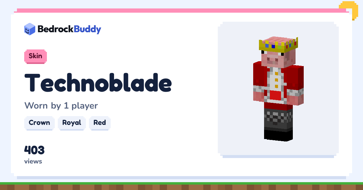 Technoblade Minecraft Skin · Classic, Red | BedrockBuddy