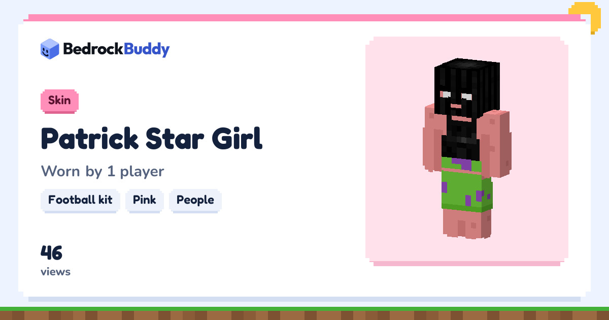 Patrick Star Girl Minecraft Bedrock Skin, Free Download
